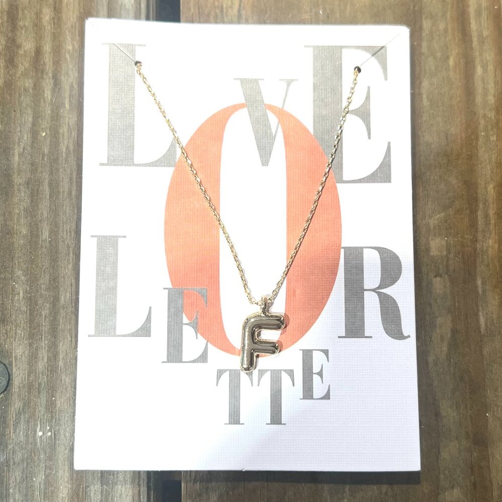 F Bubble Letter Necklace 20$
